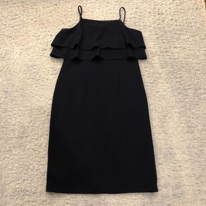 Maggy London Midi Ruffle Spaghetti Strap Dress